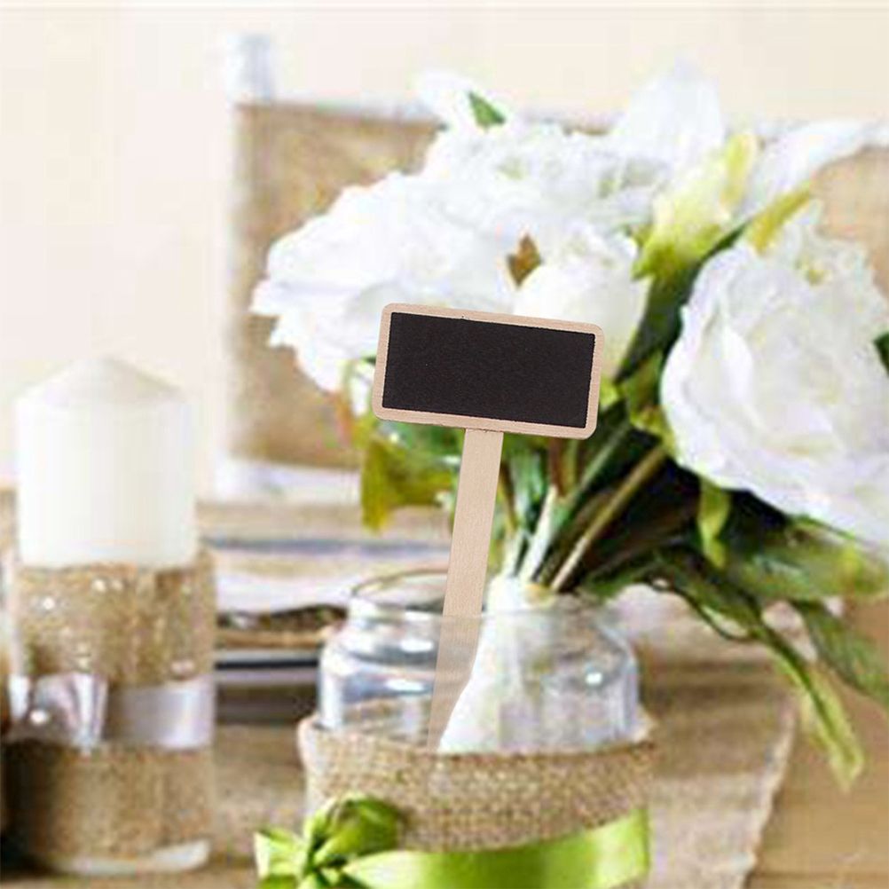 10 Pcs Mini Wooden Chalkboard Blackboard Signs Garden Flowers and Plants Tags view 5