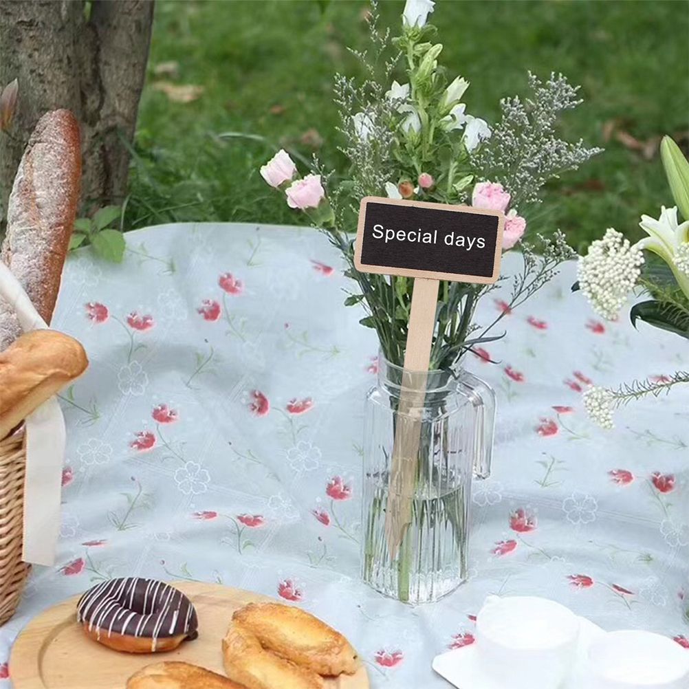 10 Pcs Mini Wooden Chalkboard Blackboard Signs Garden Flowers and Plants Tags view 6