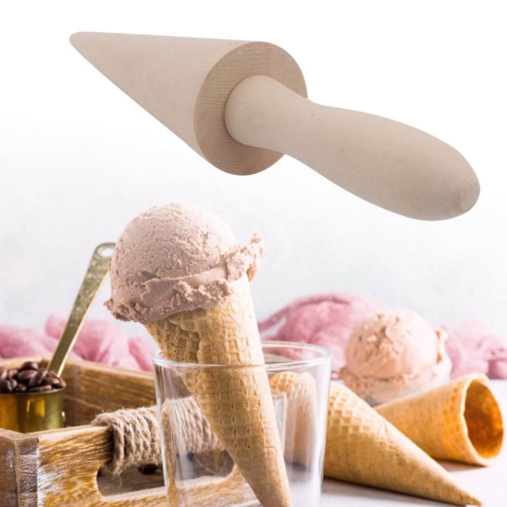 Wood Cone Roller Pastry Ice Cream Cone Mold Baking Tools for Home Dessert Shop view 5