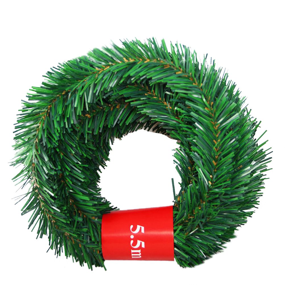 5.5M Pine Christmas Garland Green Artificial Christmas Tree Rattan Garland