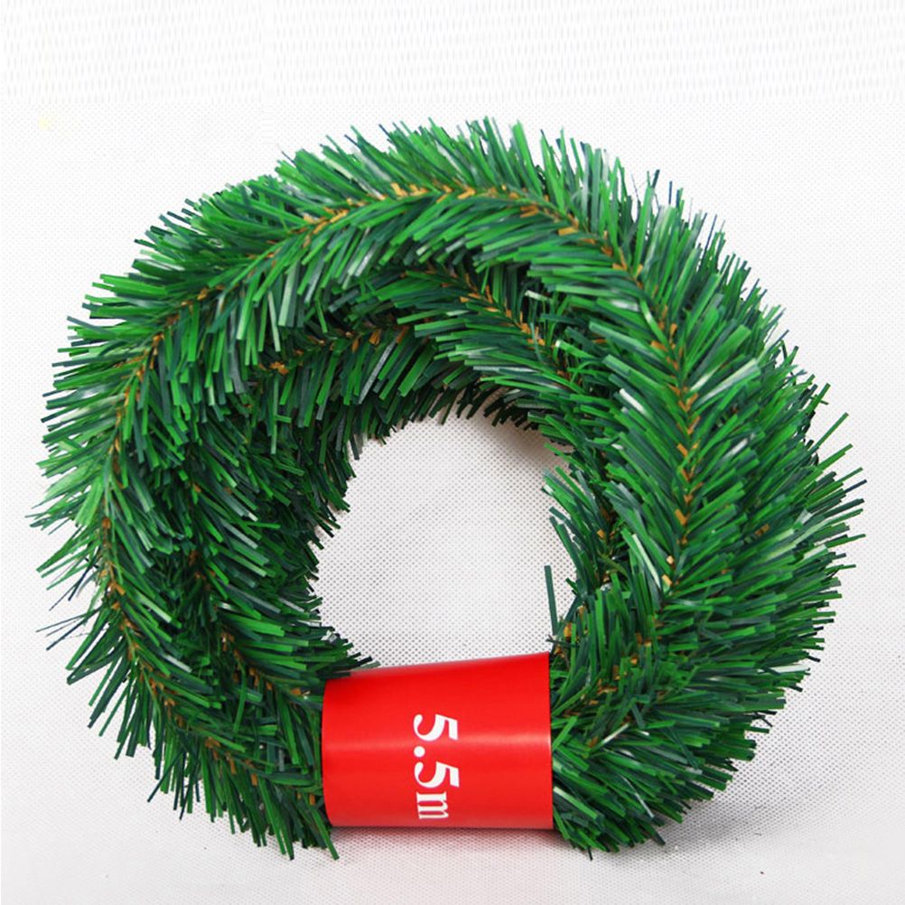 5.5M Pine Christmas Garland Green Artificial Christmas Tree Rattan Garland view 3