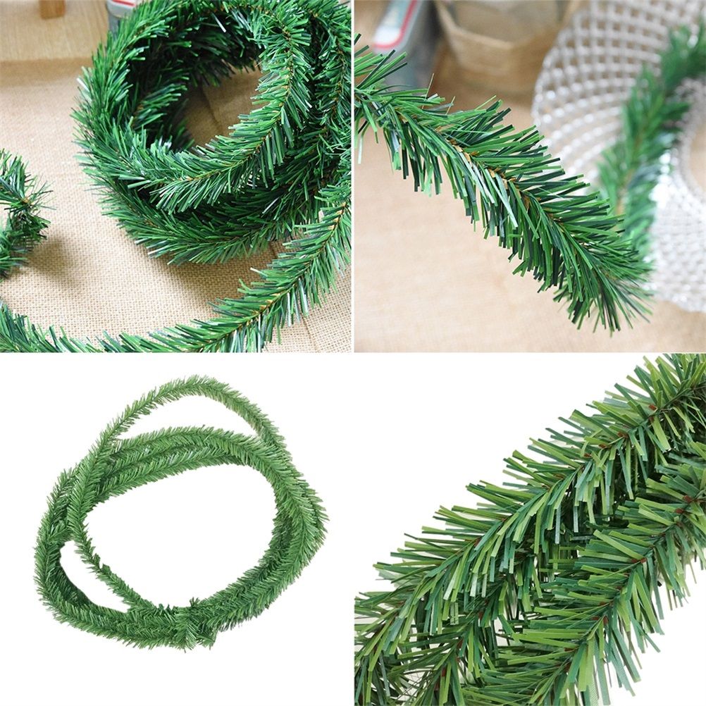 5.5M Pine Christmas Garland Green Artificial Christmas Tree Rattan Garland view 4