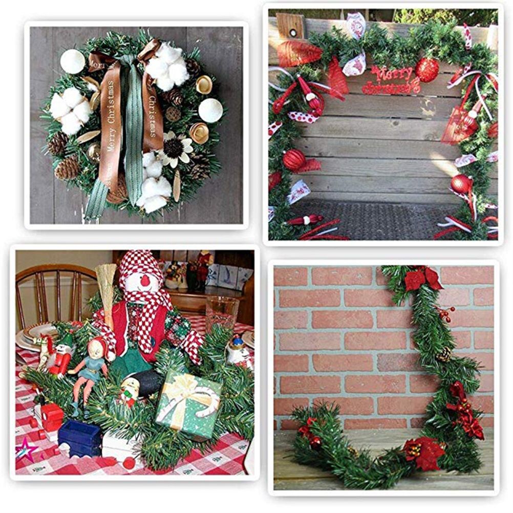 5.5M Pine Christmas Garland Green Artificial Christmas Tree Rattan Garland view 6