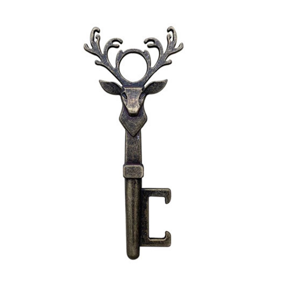 Deer Head Bottle Opener Portable Deer Bottle Opener Retro Key Pendant view 2