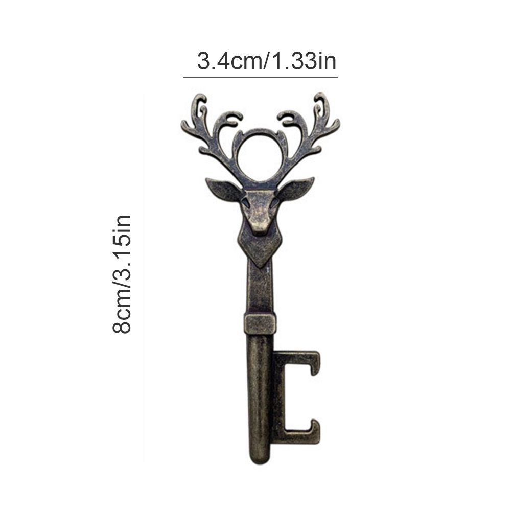 Deer Head Bottle Opener Portable Deer Bottle Opener Retro Key Pendant view 3