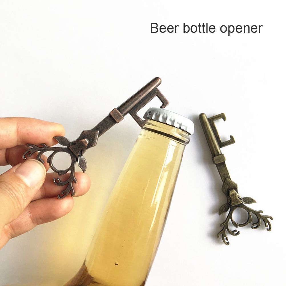 Deer Head Bottle Opener Portable Deer Bottle Opener Retro Key Pendant view 5