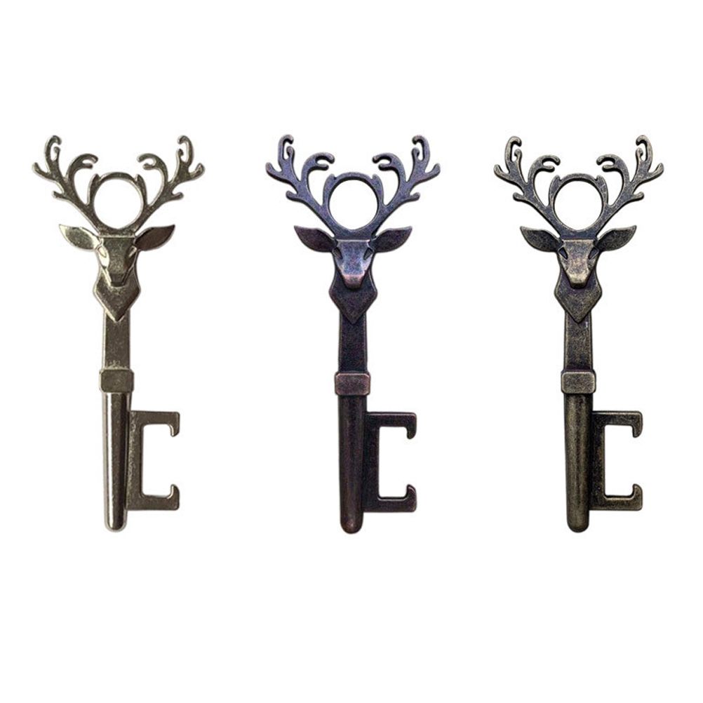 Deer Head Bottle Opener Portable Deer Bottle Opener Retro Key Pendant view 7