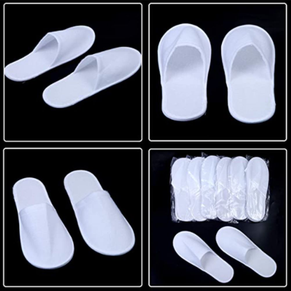 12 Pairs Disposable Spa Slippers for Men Women Non Slip Closed Toe Spa view 5
