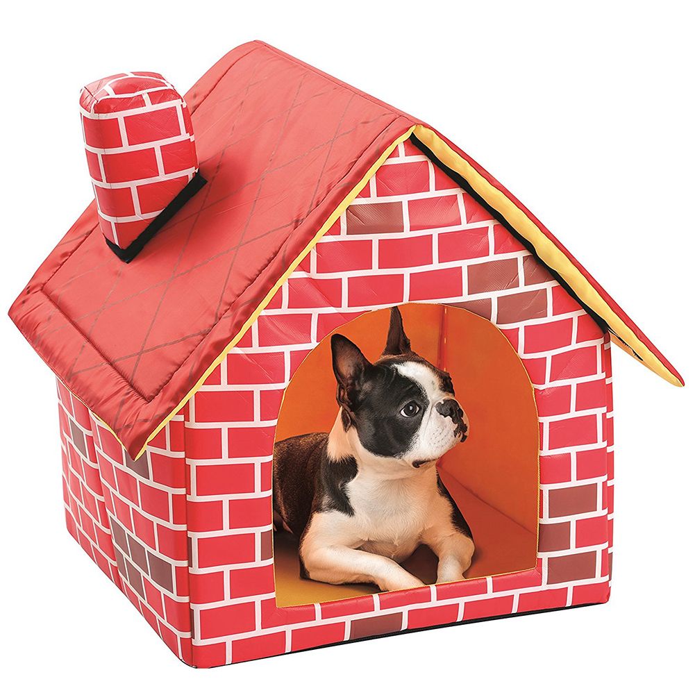 Portable Cat Puppy Home Red Brick Pet Dog House Warm And Cozy Cat Bed Dog