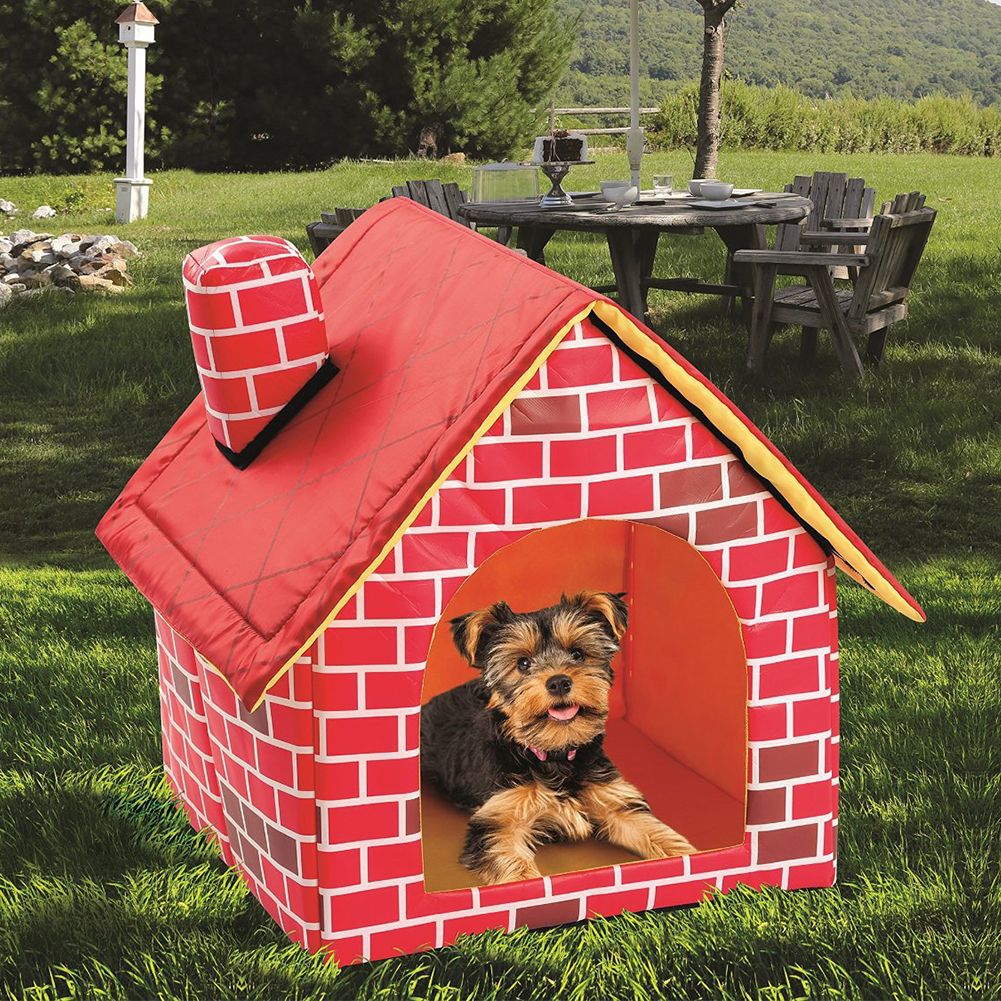 Portable Cat Puppy Home Red Brick Pet Dog House Warm And Cozy Cat Bed Dog view 7