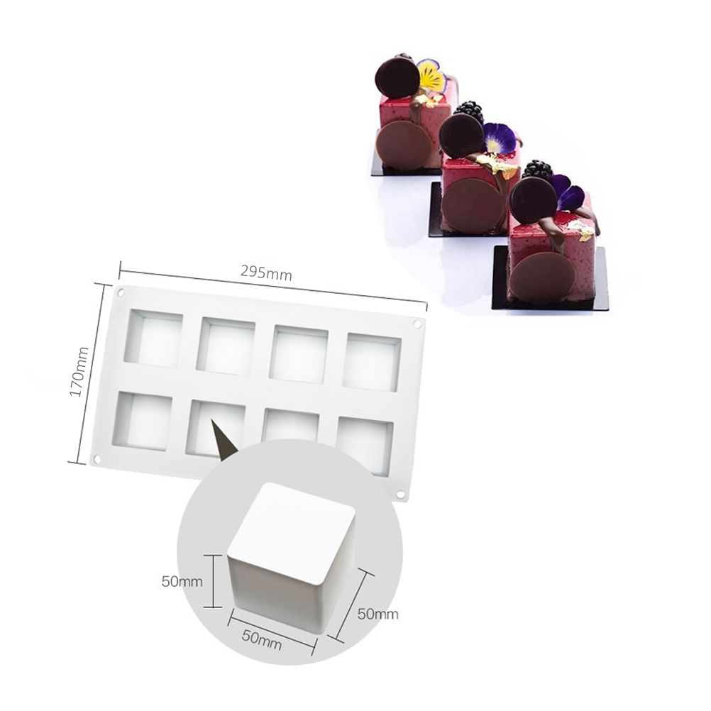 8 Grids Silicone Mold Cavities Baking Tray Non Stick Cake Mould view 6