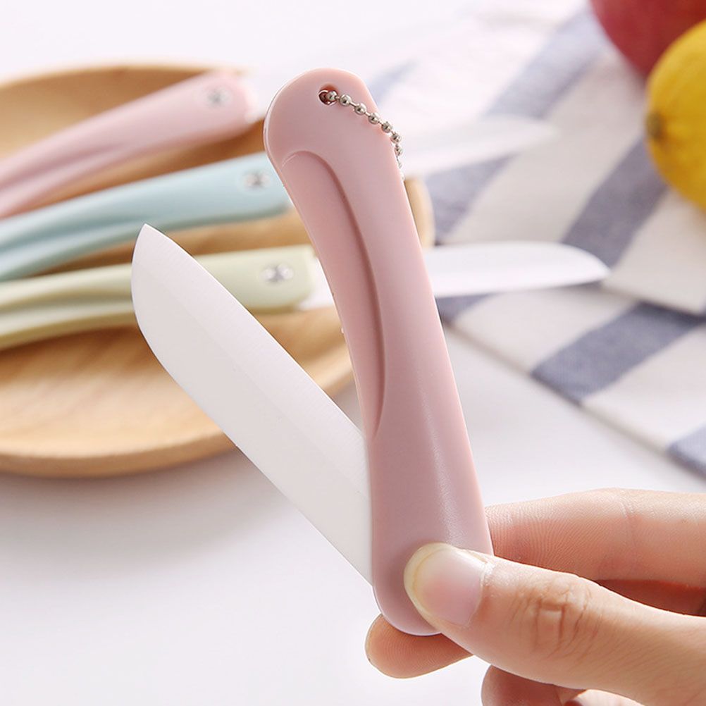 Portable Foldable Fruit Paring Knife Household Kitchen Ceramic Fruit Knife view 5