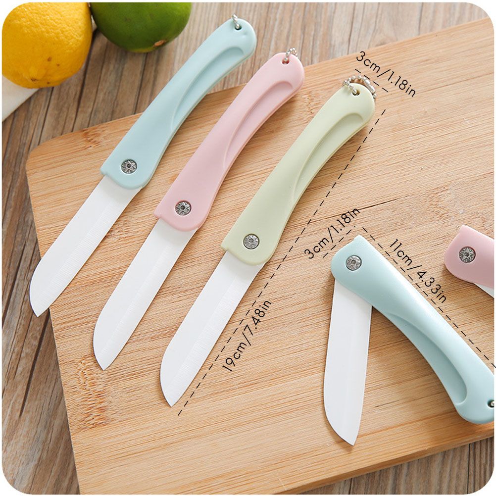 Portable Foldable Fruit Paring Knife Household Kitchen Ceramic Fruit Knife view 2