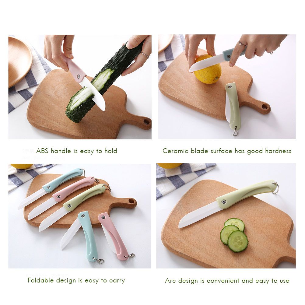Portable Foldable Fruit Paring Knife Household Kitchen Ceramic Fruit Knife view 4