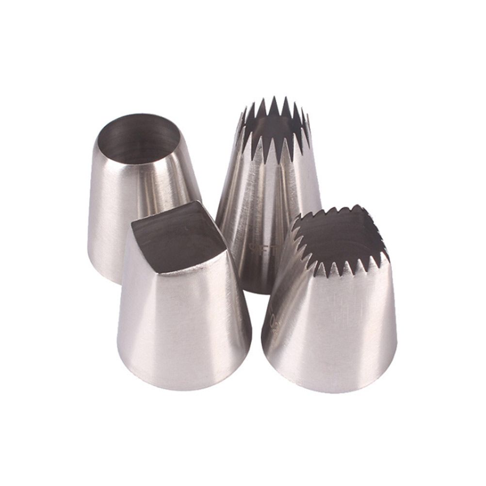 4PCS Cake Decorated Nozzle Set Stainless Steel Piping Nozzle DIY Cake