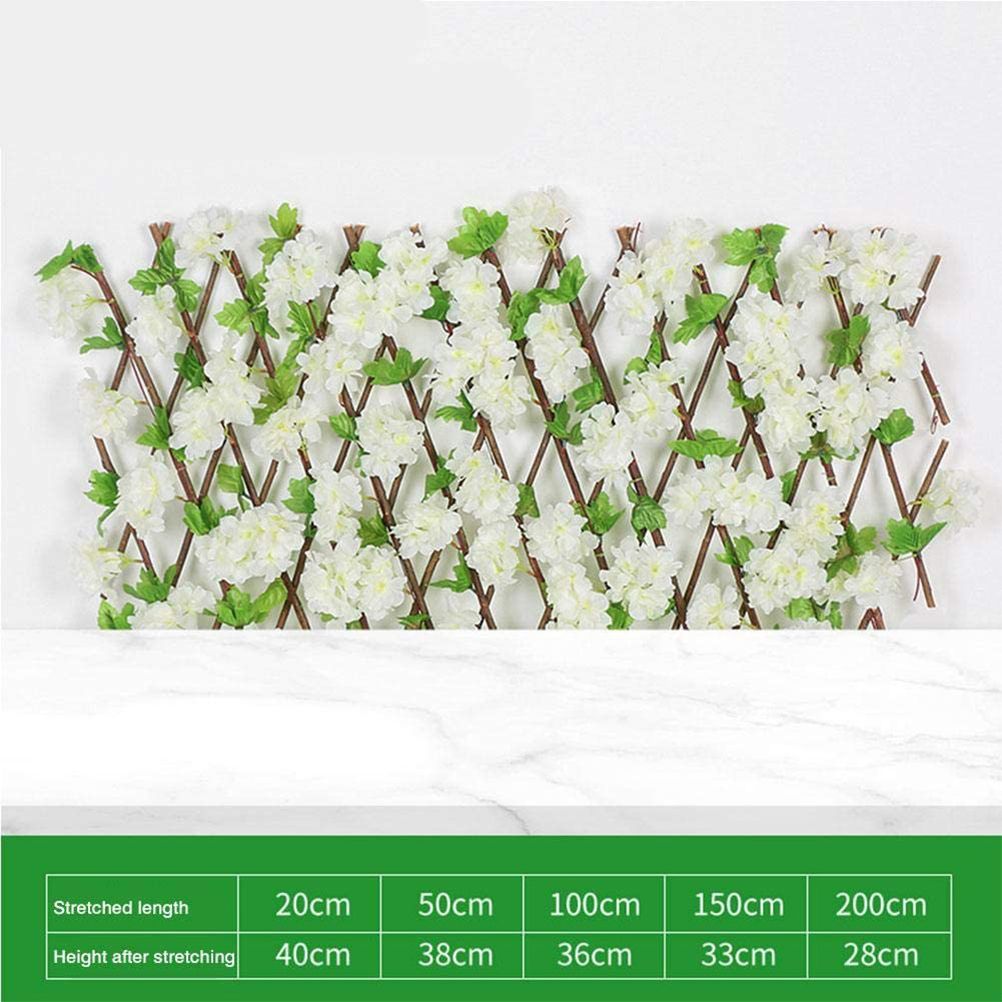Wooden Retractable Fence Expanding Fence Hedge With Artificial Flower Leaves view 8