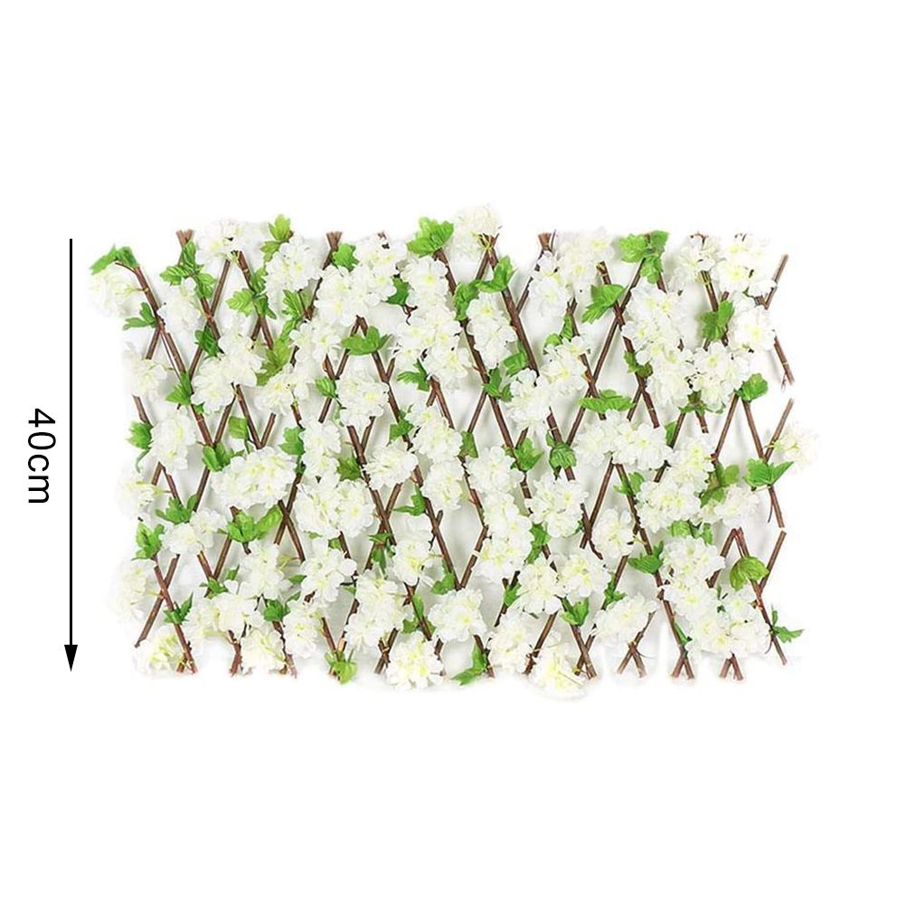 Wooden Retractable Fence Expanding Fence Hedge With Artificial Flower Leaves view 9
