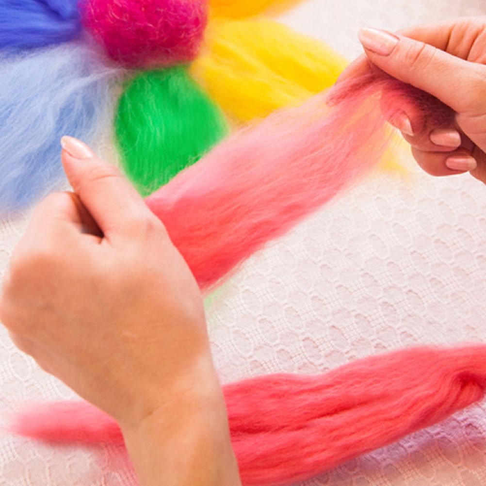36/45 Colors Fibre Wool Yarn Roving for Needle Felting Hand Spinning DIY Craft view 2