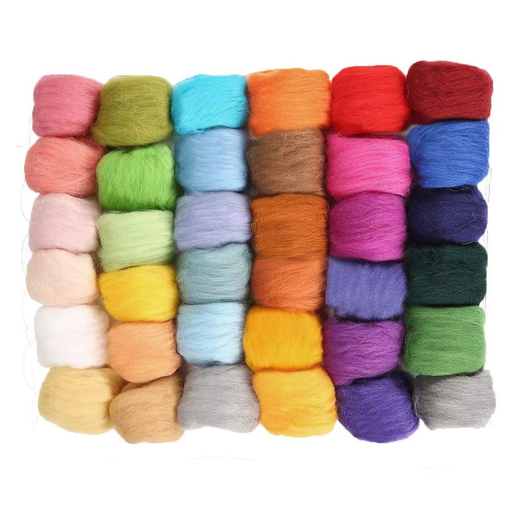 36/45 Colors Fibre Wool Yarn Roving for Needle Felting Hand Spinning DIY Craft view 13