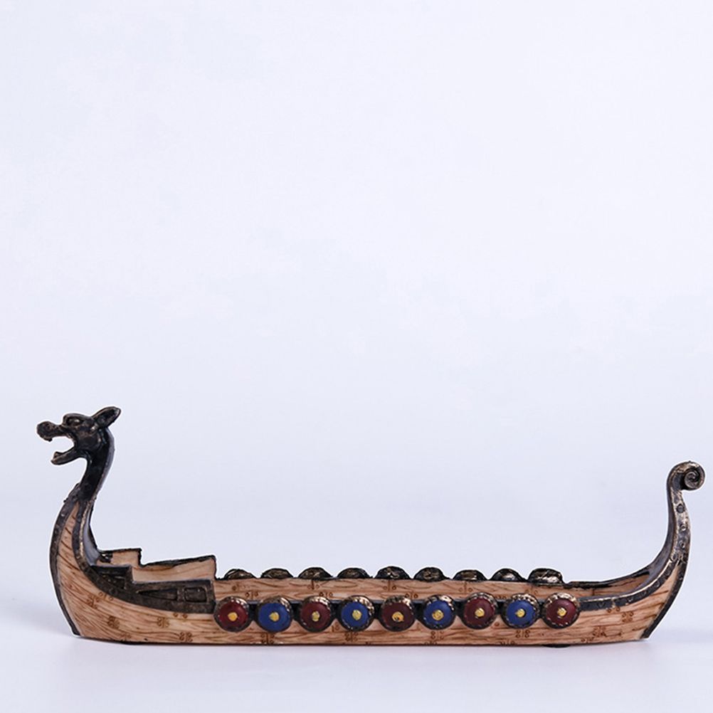 Resin Viking Ships Incense Stick Holder Retro Ships Ornament Exquisite view 6