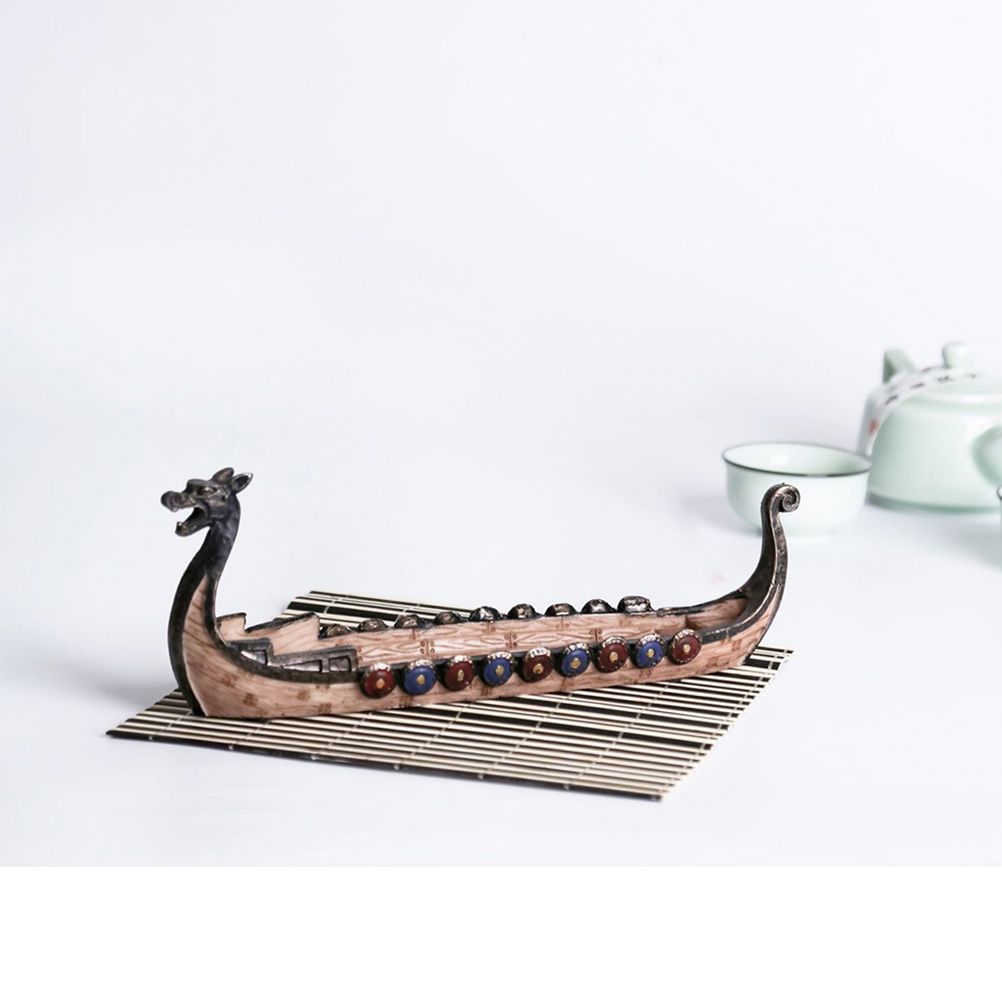 Resin Viking Ships Incense Stick Holder Retro Ships Ornament Exquisite view 7