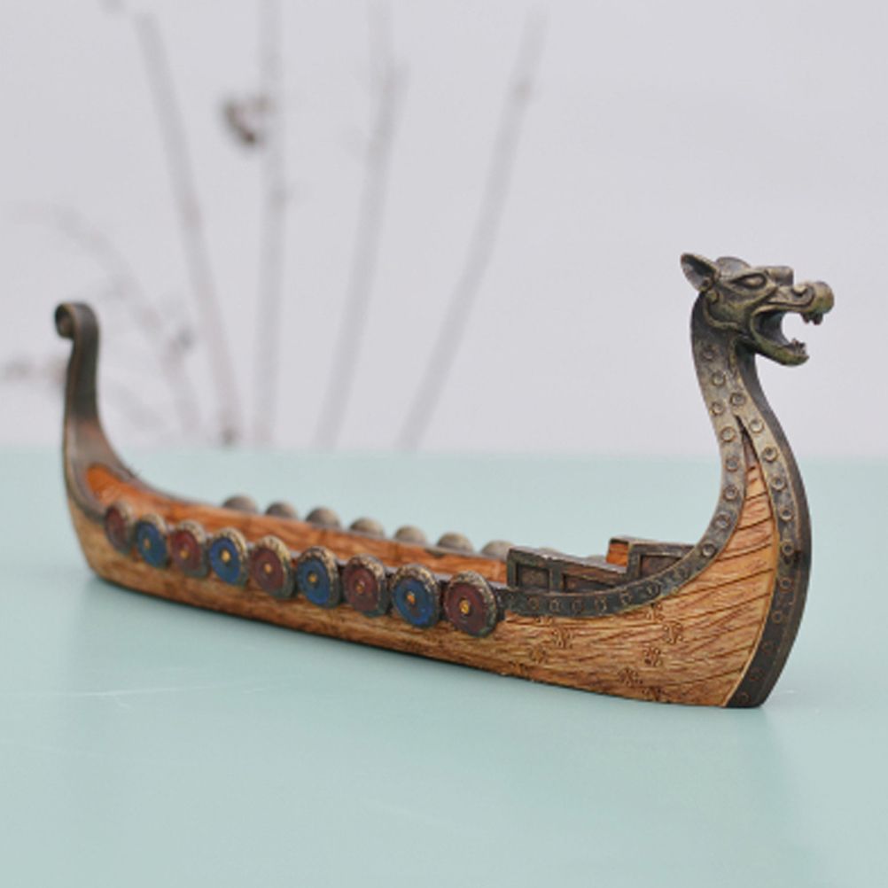 Resin Viking Ships Incense Stick Holder Retro Ships Ornament Exquisite view 10