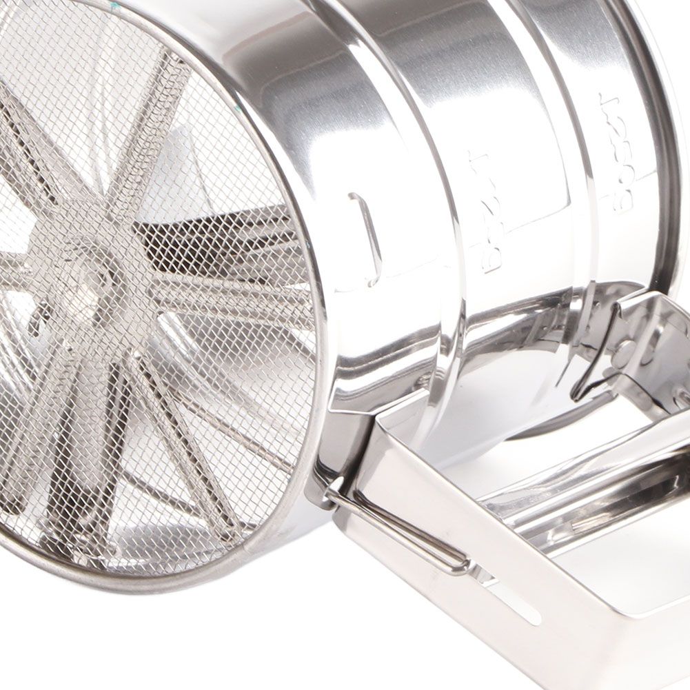 Stainless Steel Shaker Sieve Cup Mesh Crank Flour Sifter with Measuring Scale view 4