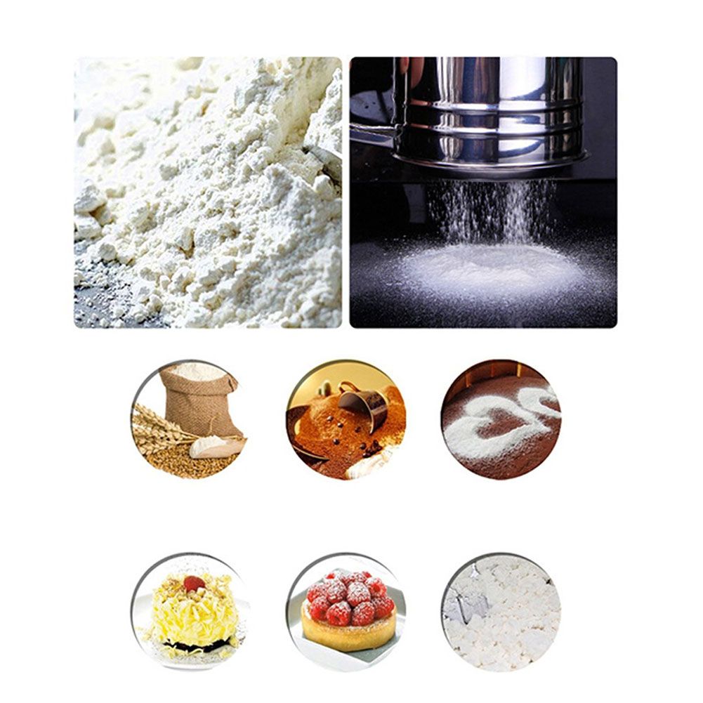 Stainless Steel Shaker Sieve Cup Mesh Crank Flour Sifter with Measuring Scale view 5