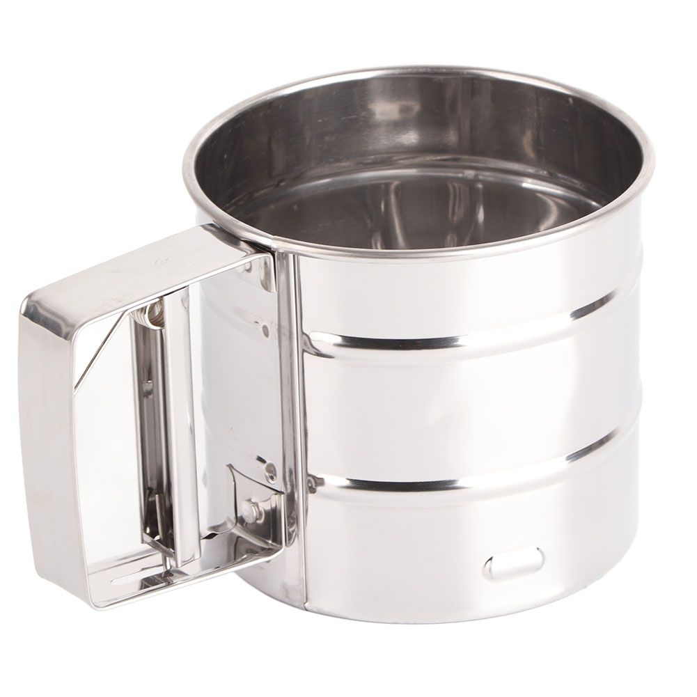 Stainless Steel Shaker Sieve Cup Mesh Crank Flour Sifter with Measuring Scale view 11