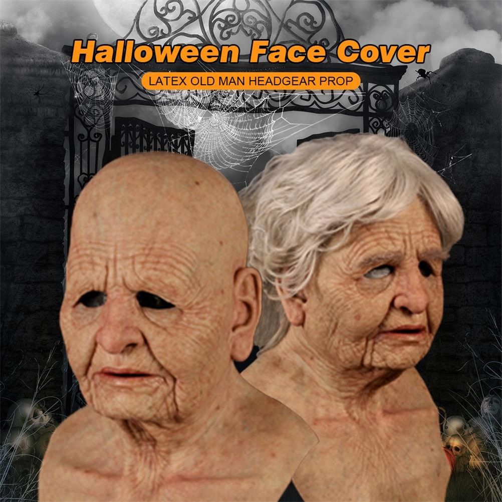 Halloween Latex Face Cover Novelty Old Man Horror Heagear for Masquerade Party view 8