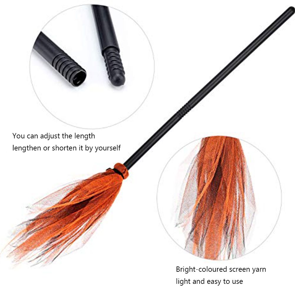 Halloween Witch Broom Plastic Broom Props for Costume Party Halloween Decoration view 3
