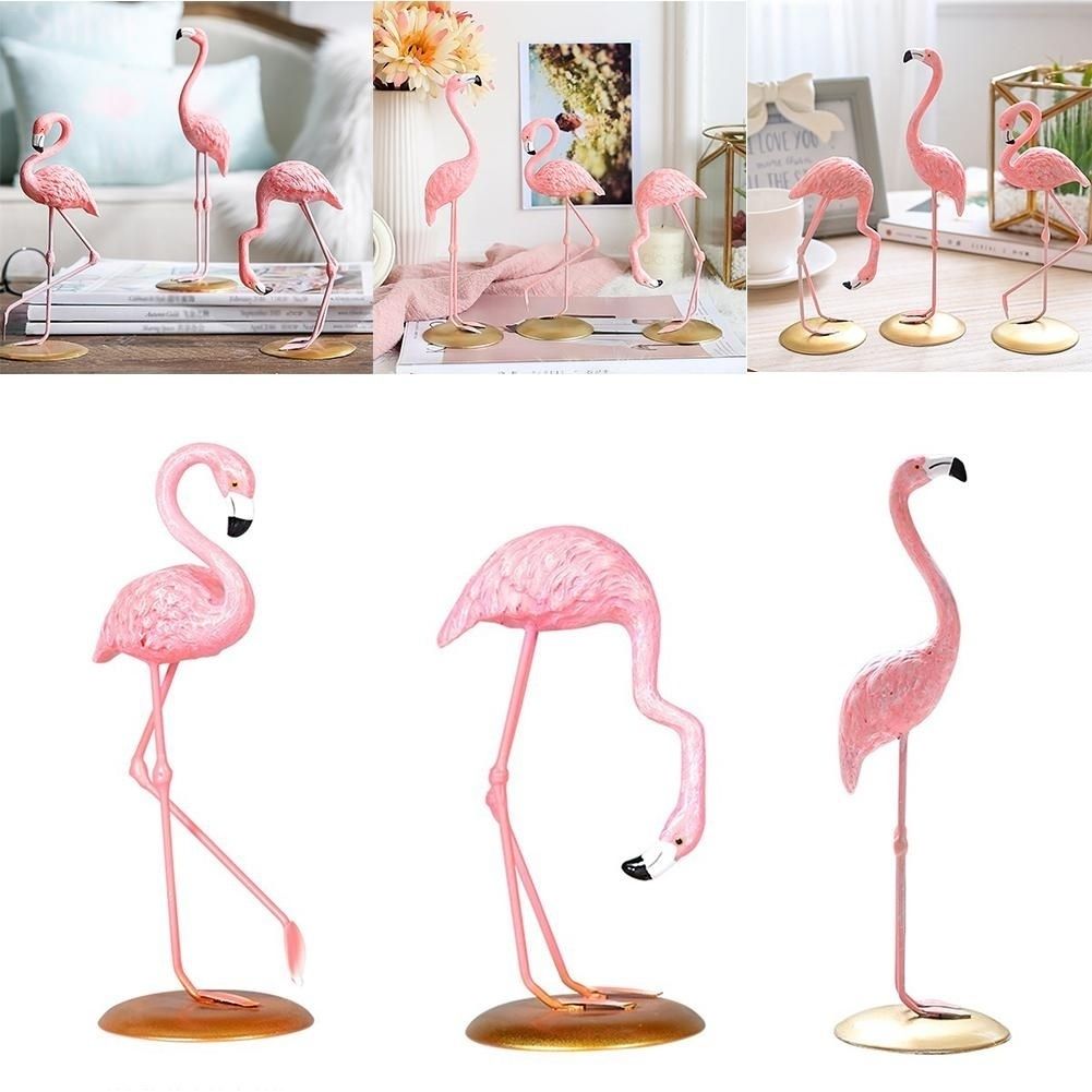 Cute Resin Pink Flamingo Ornament Tabletop Decoration Living Room Decoration view 3