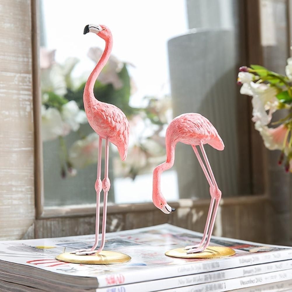 Cute Resin Pink Flamingo Ornament Tabletop Decoration Living Room Decoration view 6