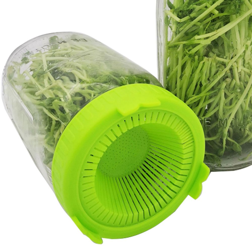 4Pcs Easy Rinse and Drain Plastic Sprouting Lids for Wide Mouth Jars view 6