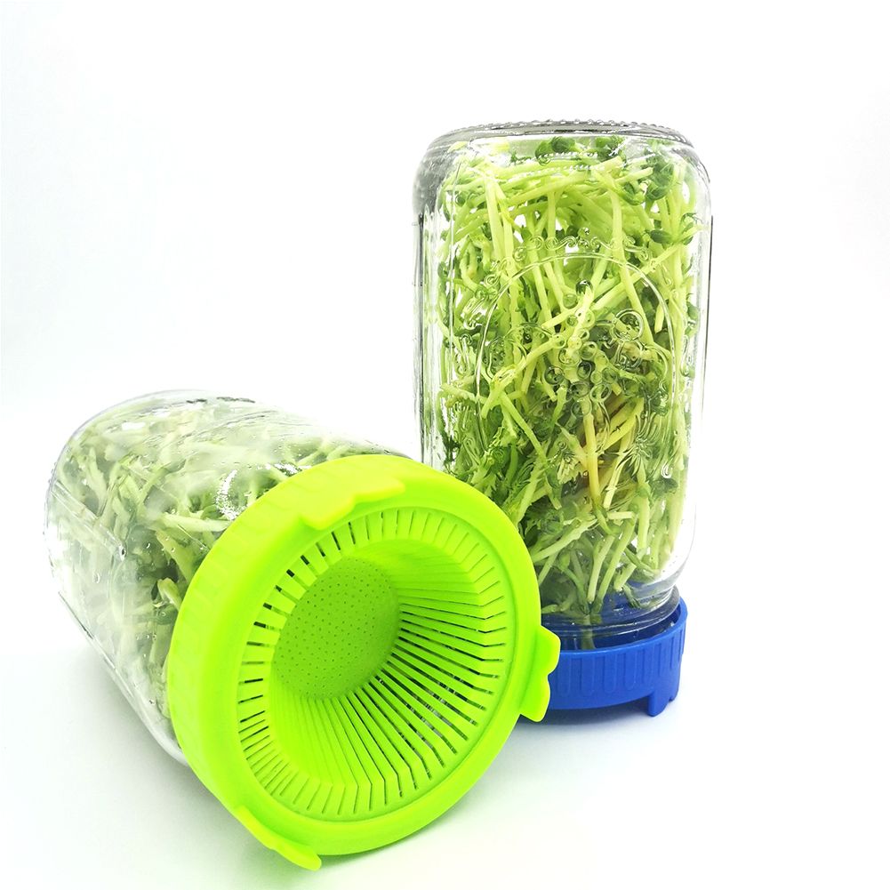 4Pcs Easy Rinse and Drain Plastic Sprouting Lids for Wide Mouth Jars view 4