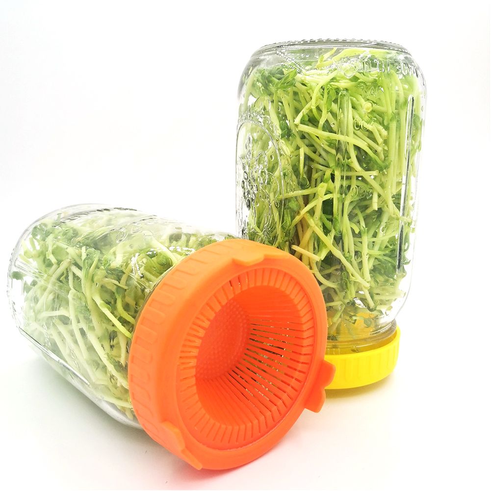 4Pcs Easy Rinse and Drain Plastic Sprouting Lids for Wide Mouth Jars view 5