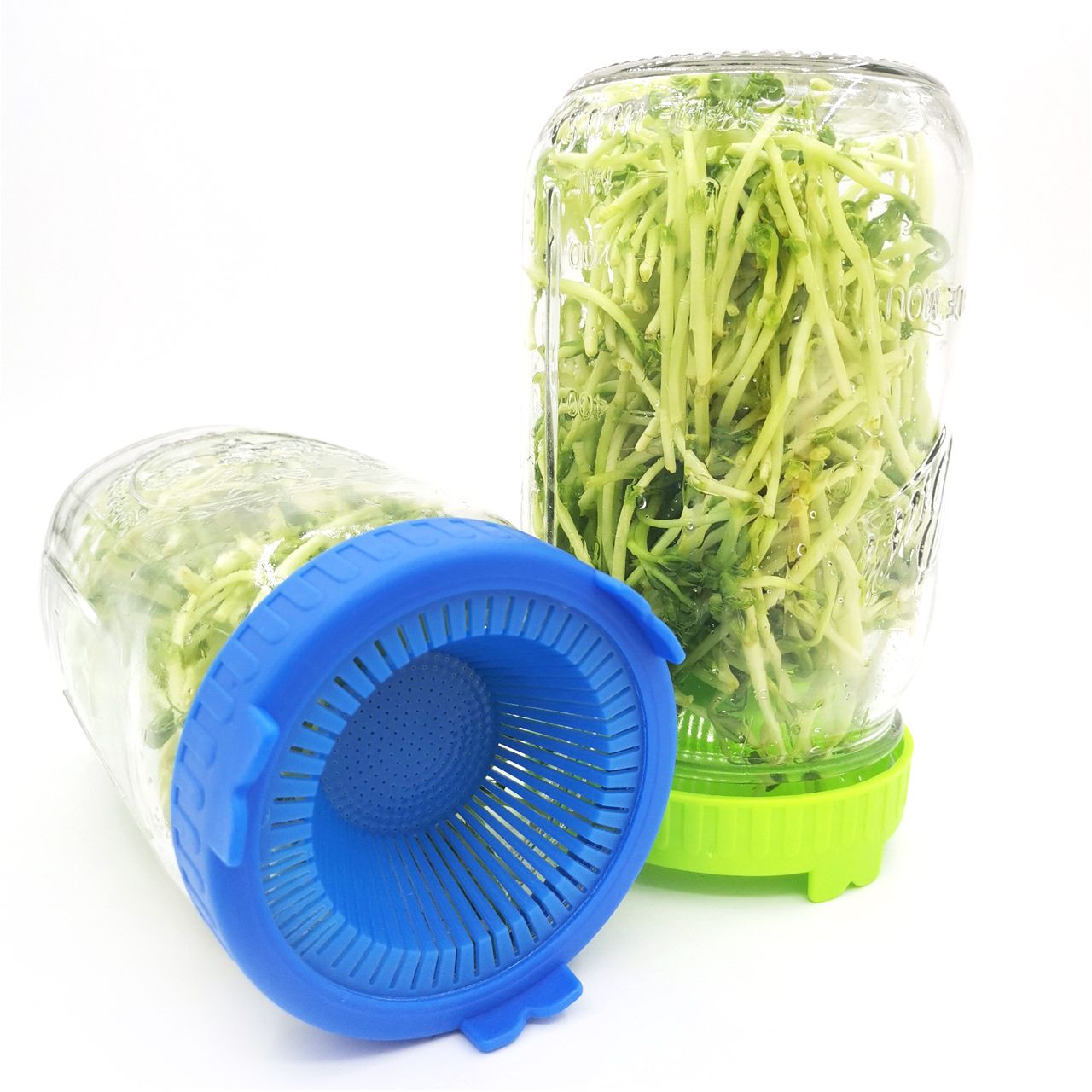 4Pcs Easy Rinse and Drain Plastic Sprouting Lids for Wide Mouth Jars view 7