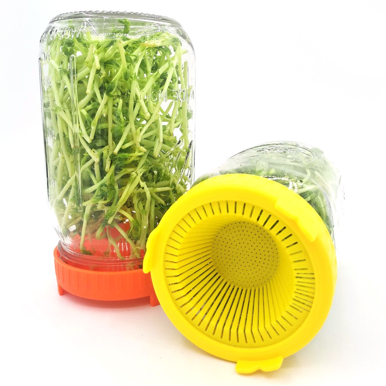 4Pcs Easy Rinse and Drain Plastic Sprouting Lids for Wide Mouth Jars view 8