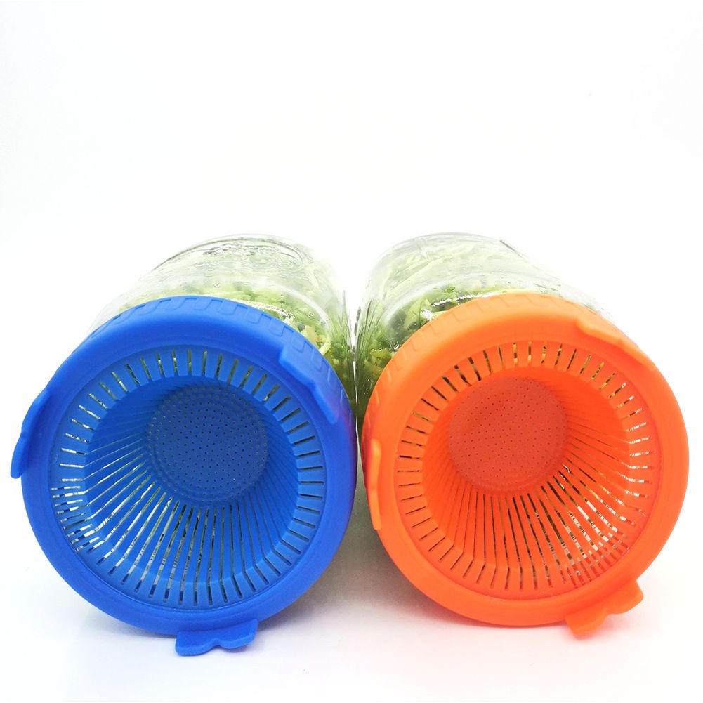 4Pcs Easy Rinse and Drain Plastic Sprouting Lids for Wide Mouth Jars view 9
