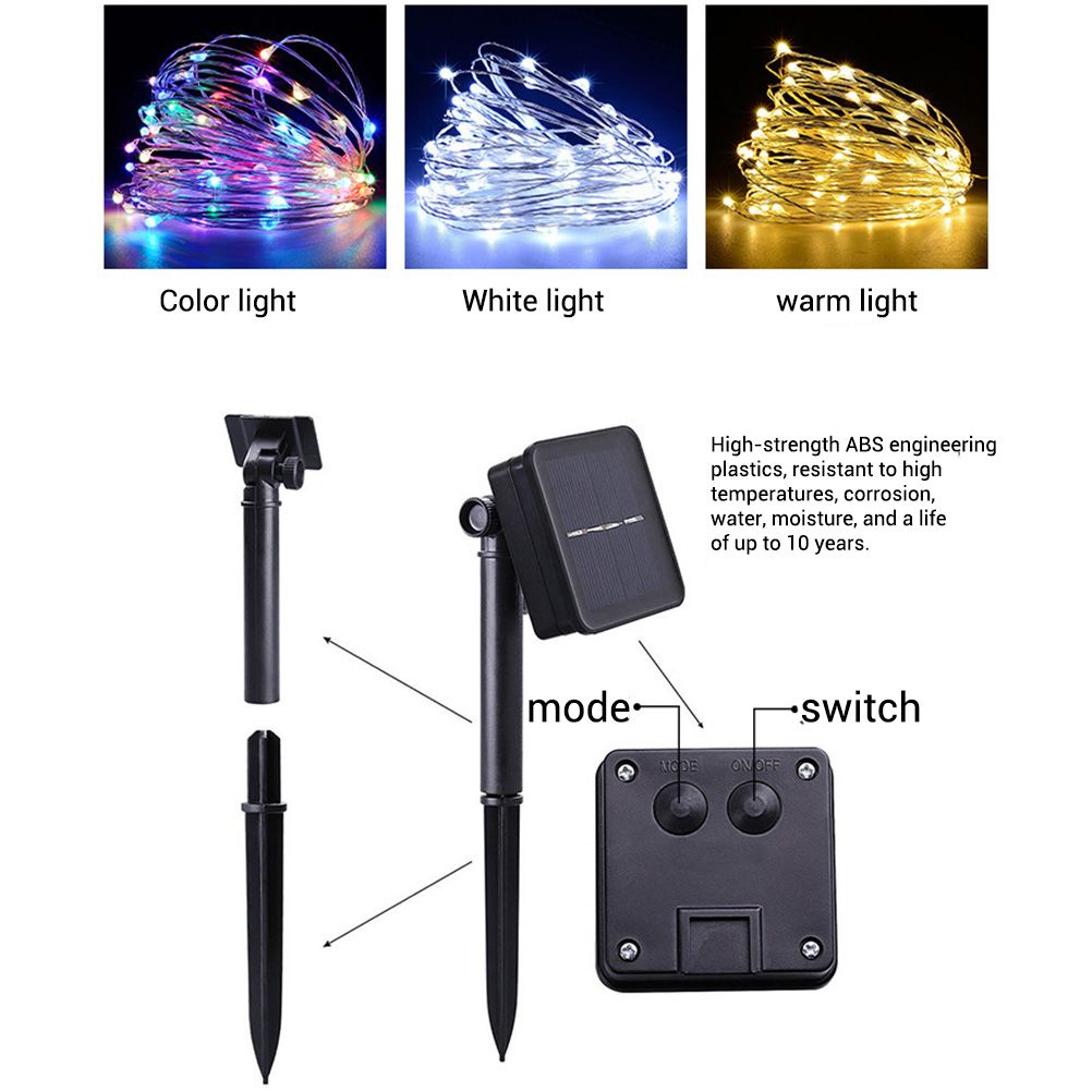 Solar Powered String Lights Fairy String Light for Outdoor Wedding Party view 7