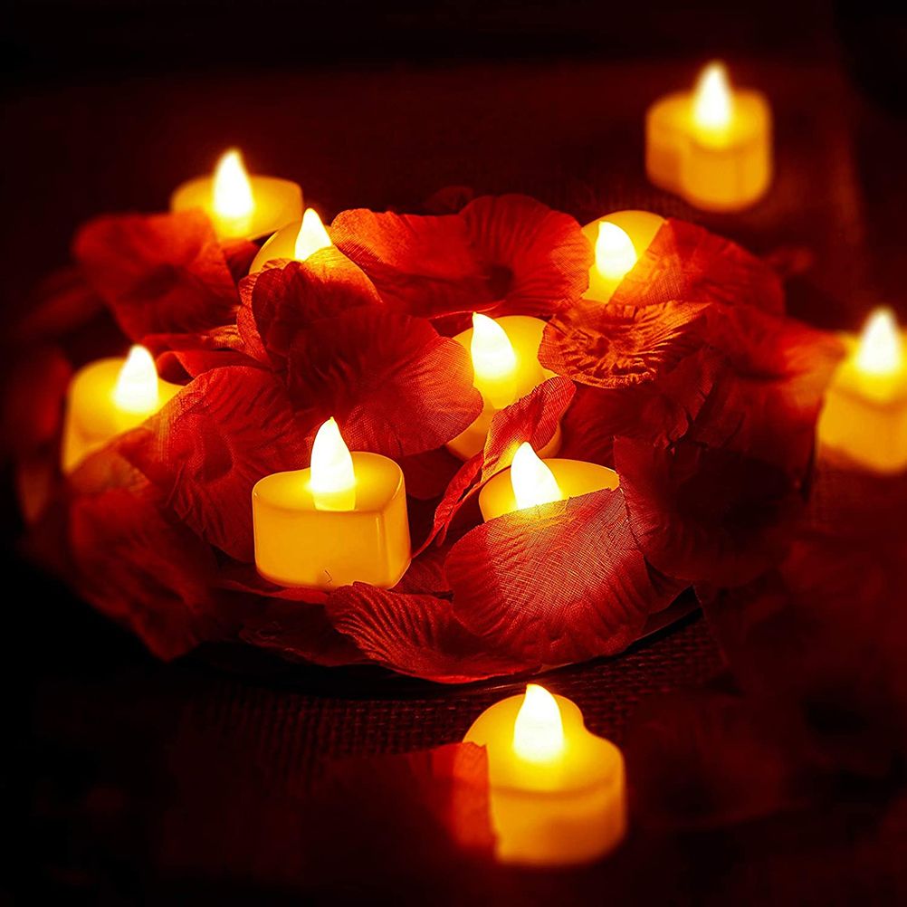 24 Pcs Heart Shape LED Candles Tea Light Romantic Love LED Candles for view 3