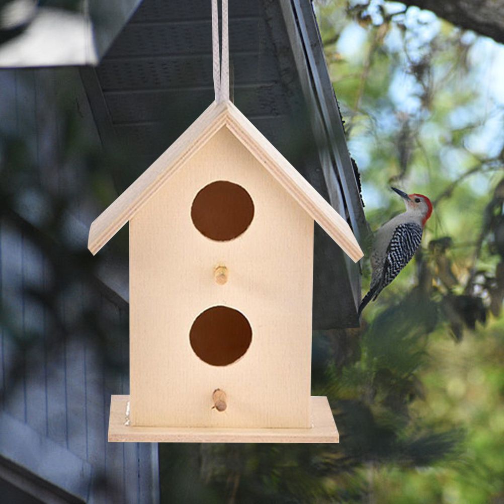 Wooden Bird House Hanging Nesting Box Birdhouse for Outdoor Garden Decorations view 5