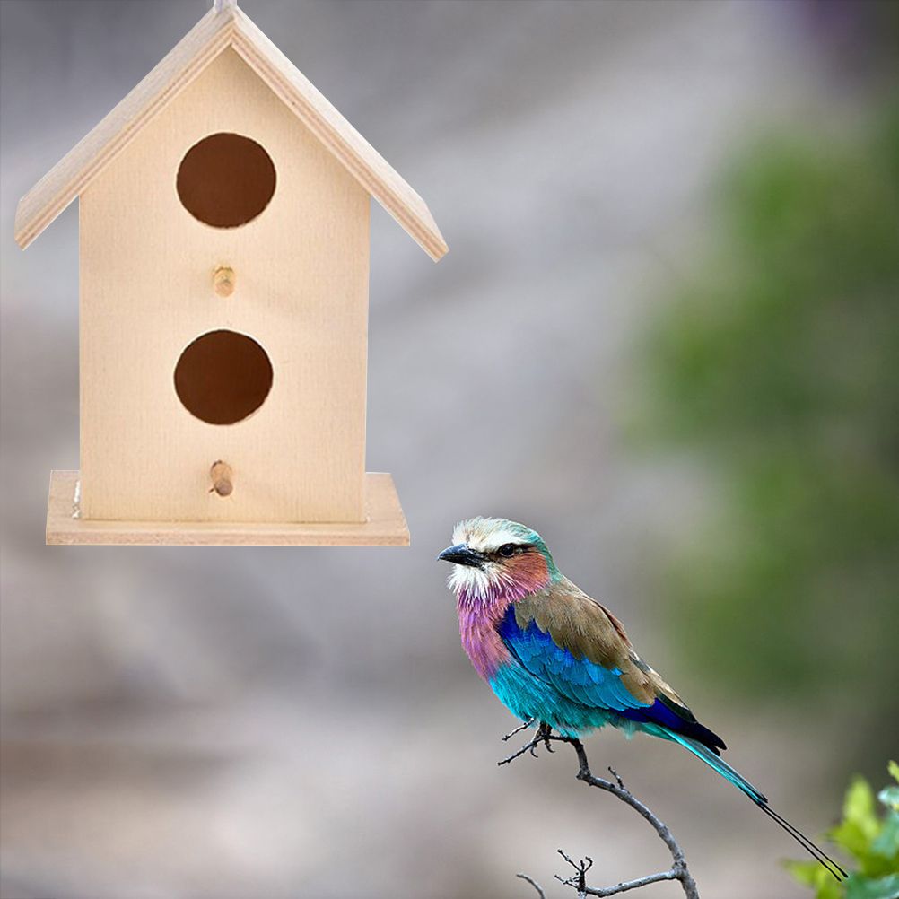 Wooden Bird House Hanging Nesting Box Birdhouse for Outdoor Garden Decorations view 6