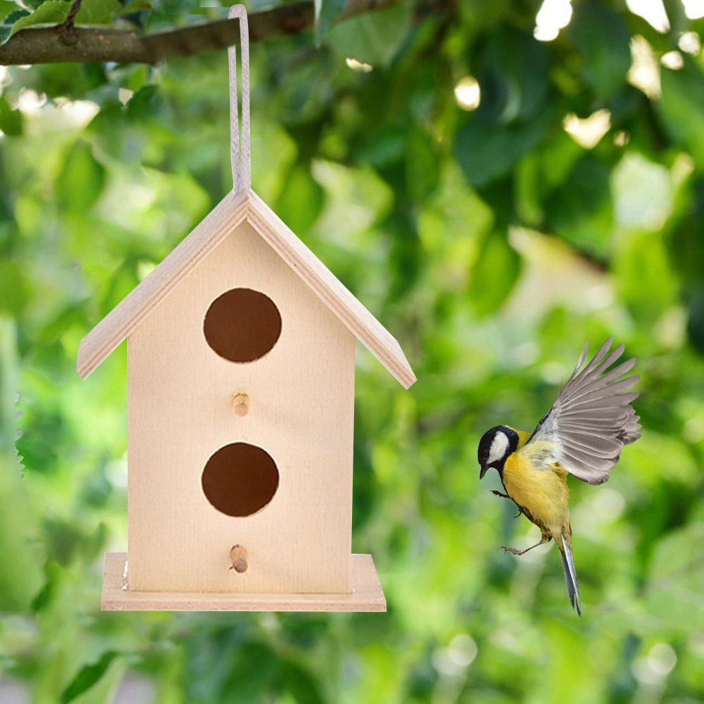 Wooden Bird House Hanging Nesting Box Birdhouse for Outdoor Garden Decorations view 7