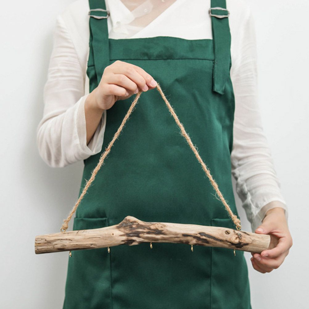 Unique Natural Driftwood Branches Wall Hanging Jewelry Organizers with 5 Hook view 7