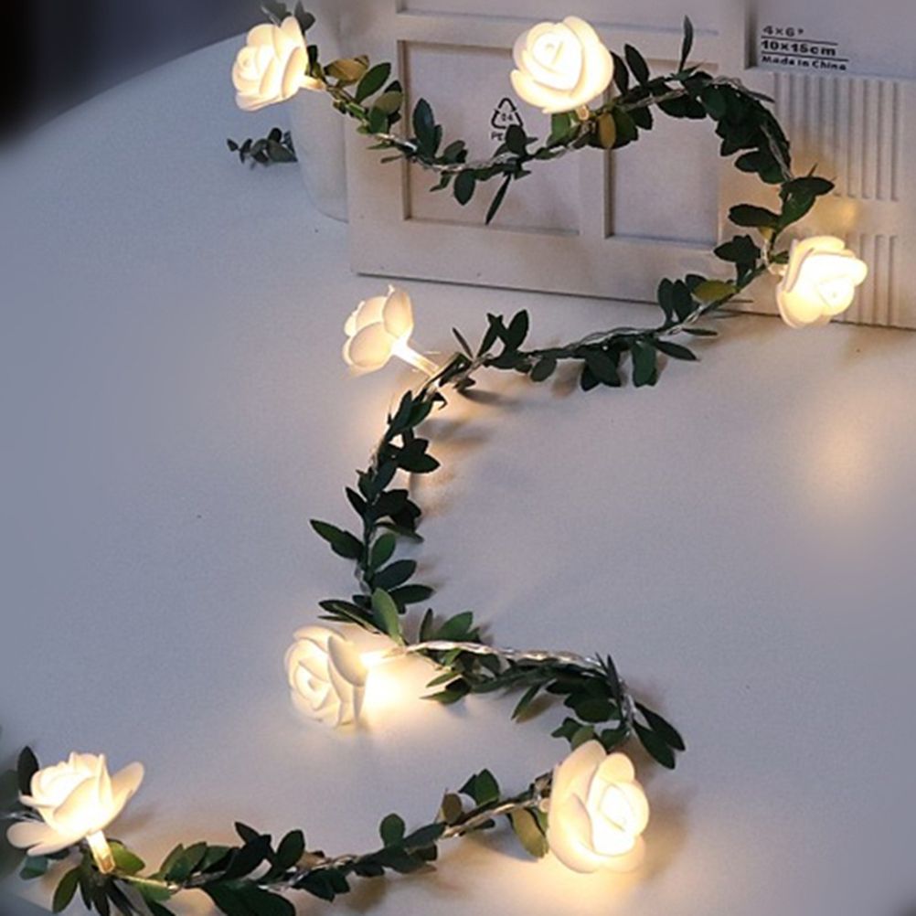 3Meter 20Leds Rose Flower LED Christmas Garland Fairy String Lights Battery