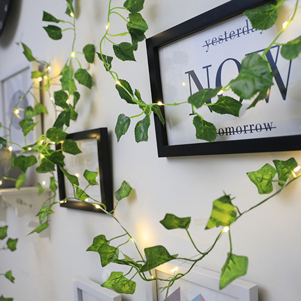 Artificial Plants LED String Light Green Leaf Vine Battery Operated Fairy view 2
