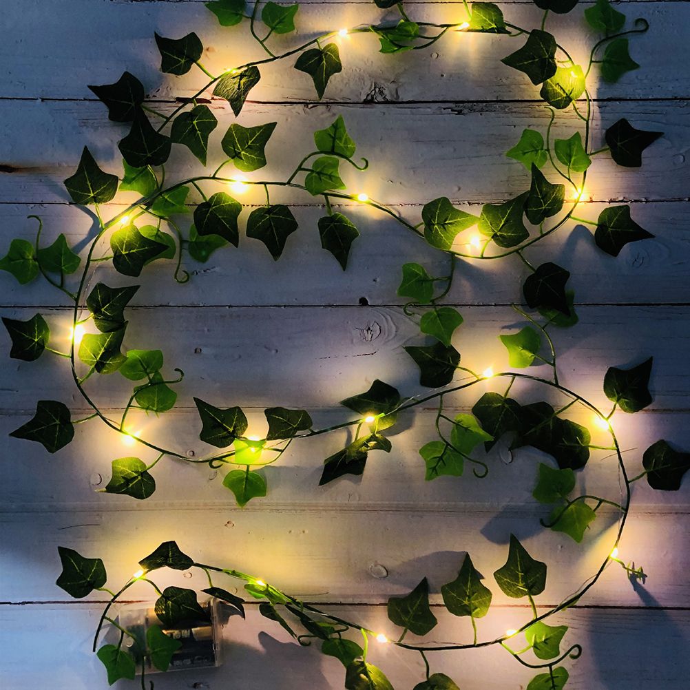 Artificial Plants LED String Light Green Leaf Vine Battery Operated Fairy view 3