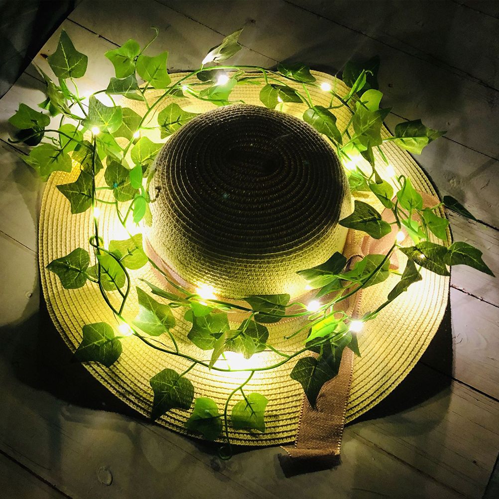 Artificial Plants LED String Light Green Leaf Vine Battery Operated Fairy view 4