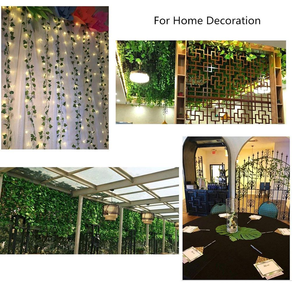 Artificial Plants LED String Light Green Leaf Vine Battery Operated Fairy view 6